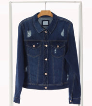 Load image into Gallery viewer, Plus Size Destroyed Denim Jean Jacket
