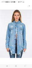 Load image into Gallery viewer, RELAXED FIT DISTRESSED DENIM SHACKET
