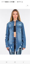 Load image into Gallery viewer, RELAXED FIT DISTRESSED DENIM SHACKET
