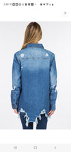 Load image into Gallery viewer, RELAXED FIT DISTRESSED DENIM SHACKET
