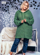 Load image into Gallery viewer, PLUS SIZE RIBBED POPCORN KNIT TUNIC HOODIE SWEATER
