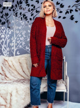 Load image into Gallery viewer, PLUS SIZE LIGHT POPCORN KNIT LONG RIBBED CARDIGAN
