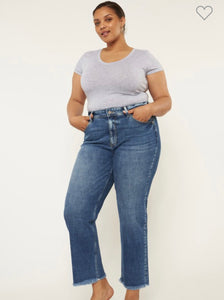 Kan Can PLUS HIGH RISE SLIM STRAIGHT JEAN