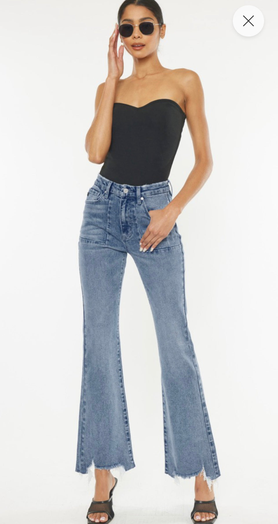 KAN CAN PLUS PETITE HIGH RISE FLARE JEANS